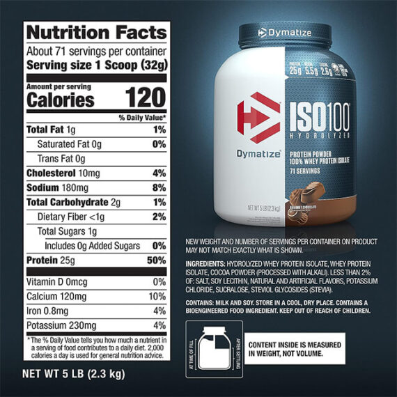 Dymatize Iso 100 - 5 LB Nutrition Facts in Bangladesh BD