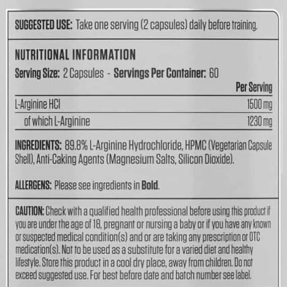 Applied Nutrition L Arginine Nutrition Facts in Bangladesh BD