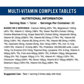 Applied Nutrition Multi-Vitamin Complex Nutrition Facts in Bangladesh BD