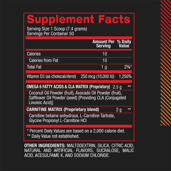 Bpi cla+carnitine nutrition facts in bangladesh bd