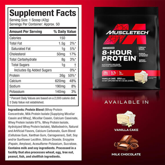 Muscltech 8-hour protein nutrition facts in bangladesh bd