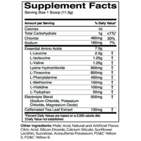 Rule 1 essential amino 9 + energy nutrition facts in bangladesh bd